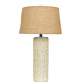 Litex Industries 29" Table Lamp, Aged White Base and Beige Shade BL14LTX